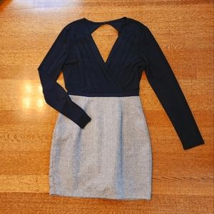 Bobi Black Los Angeles Black/Gold Longsleeved Dress, Sz M